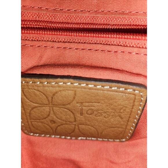 Fossil Patchwork Handbag Bag Leather Canvas Multicolor 10.5x10 - Picture 11 of 13